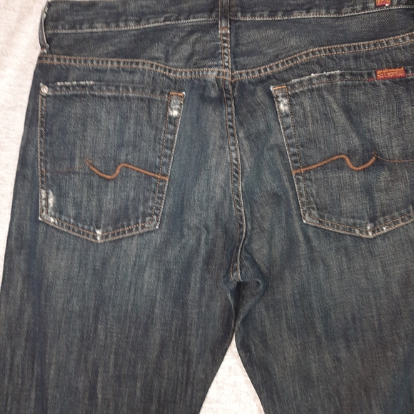 7 For All Mankind Relaxed Straight Button-fly Blue Jean SZ 36 - Picture 11 of 13